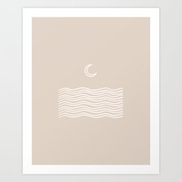 moon over water - neutral Art Print