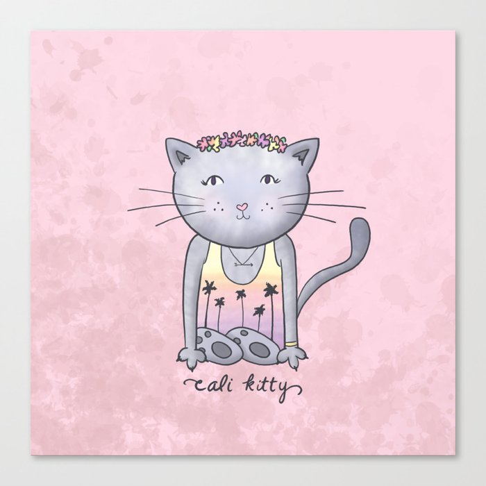 Cali Kitty Canvas Print