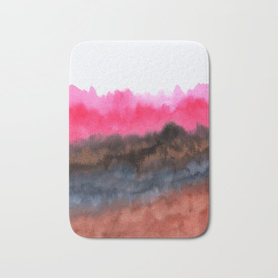 Watercolor abstract landscape 22 Bath Mat