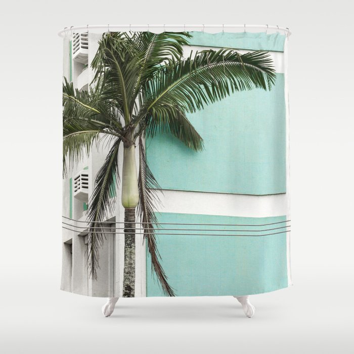 color block tree Shower Curtain