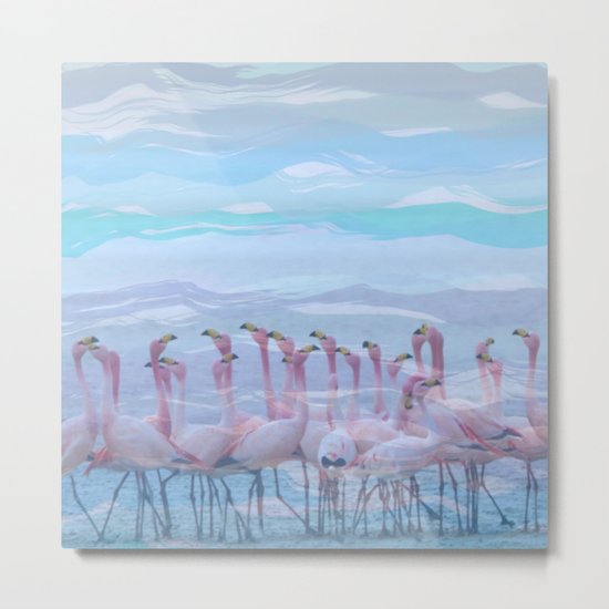 Flamingos #7, fun design Metal Print