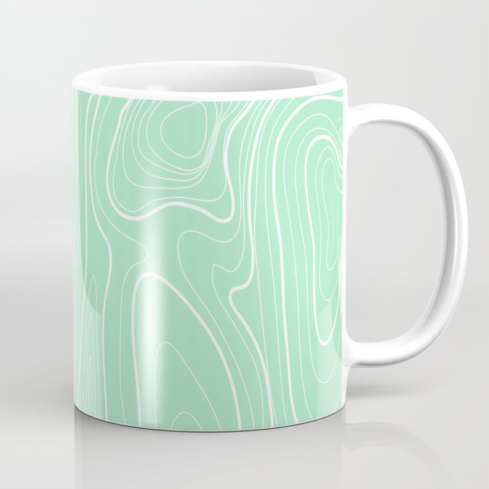 Soft Green Solid Topographic Map Geometric Pattern Coffee Mug