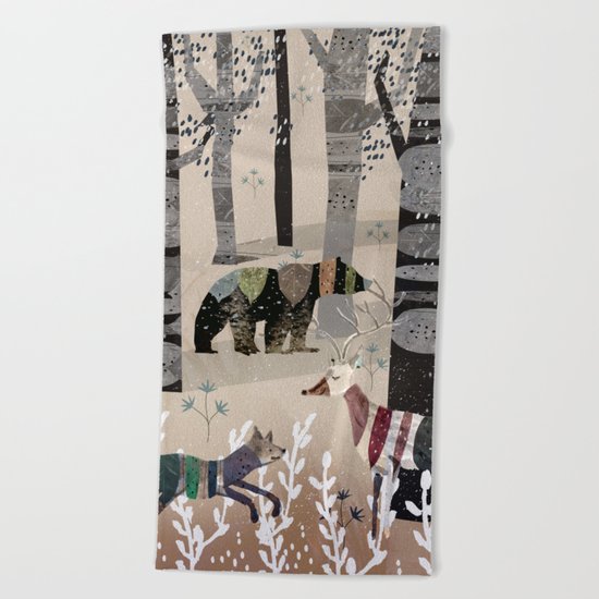Forest in Sweater Beach Towel