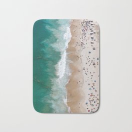 Copacabana Bath Mat | Digital, Color, Water, Art, Aerial, Ocean, Waves, Beach, Riodejaneiro, Colors 