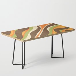 Trippy Dream Abstract Pattern in Retro 70s Brown Orange Avocado Green Coffee Table