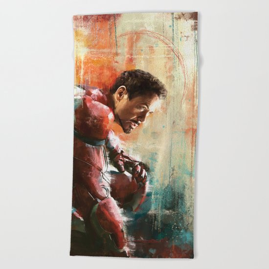 The man of Iron Beach Towel