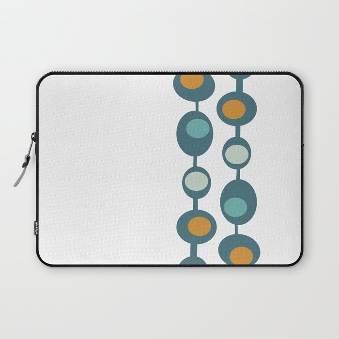 Mid Century Modern Retro Baubles in Teal, Orange and Light Green Laptop Sleeve