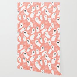 Friendly Ghosts in Pink Wallpaper