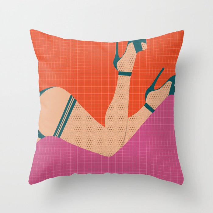 Arch + Point // Femme, Feminine, Valentine, Lingerie, Pin Up, Vintage Throw Pillow
