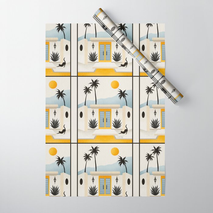 Palm Springs Home – Yellow & Blue Wrapping Paper