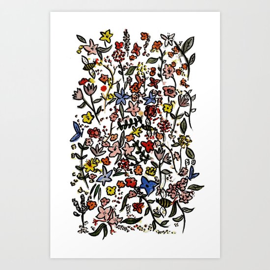 flower-scatter Art Print