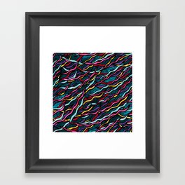 Rainbow ribbons pattern, colorful galaxy stripes Framed Art Print