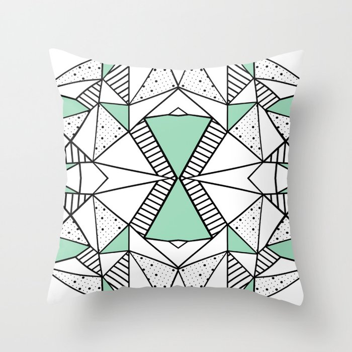 Ab Lines and Spots Mint Throw Pillow
