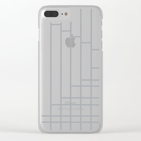 Fuzz Outline Grey Clear iPhone Case