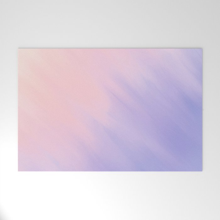 Hand Painted Lilac Lavender Pink Watercolor Brushstrokes Ombre Welcome Mat