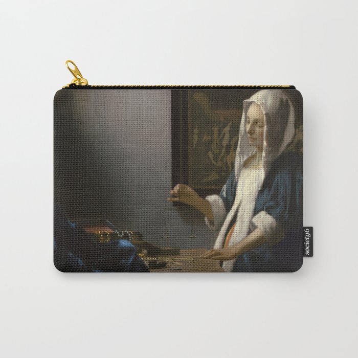Woman Holding a Balance Johannes Vermeer Carry-All Pouch