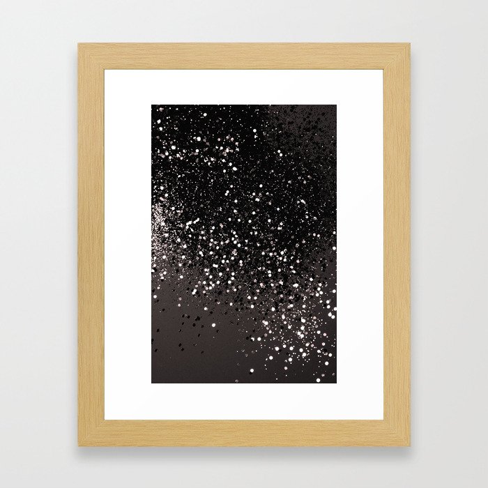 Blush Gray Black Lady Glitter #2 (Faux Glitter) #shiny #decor #art #society6 Framed Art Print