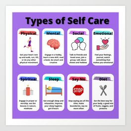 Types of Self Care Art Print