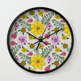 Flower Retro Love Wall Clock