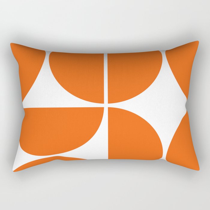 Mid Century Modern Orange Square Rectangular Pillow
