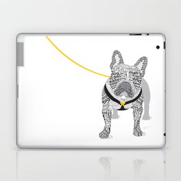 Typographic French Bulldog - Black and White Laptop Skin