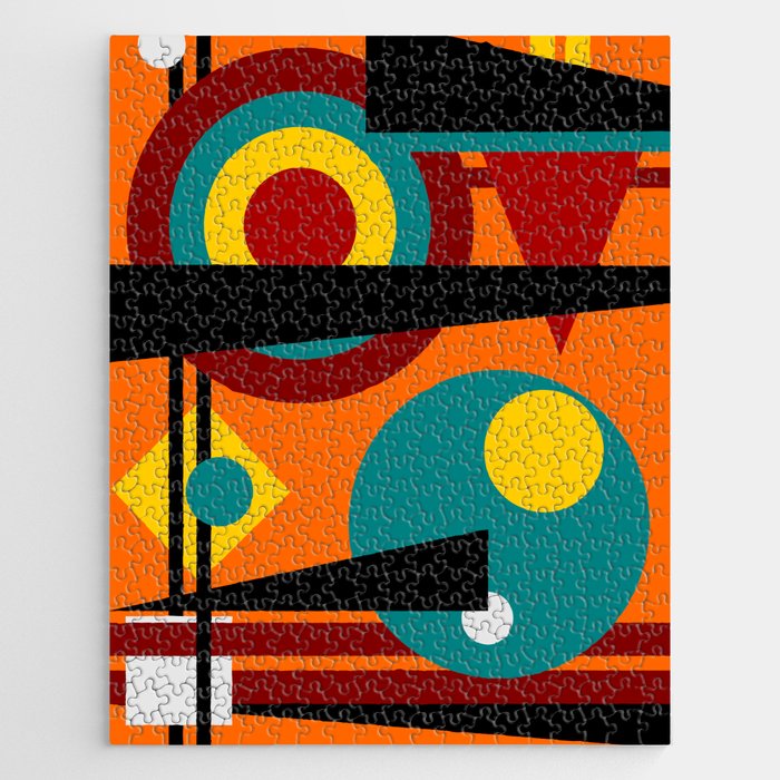 Abstract Geometric Colorful Composition shapes Jigsaw Puzzle