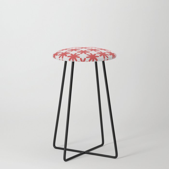 Red Stars Counter Stool