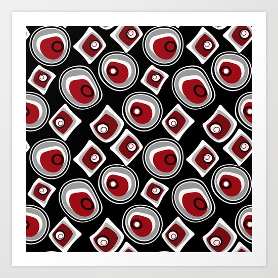 Abstraction. "Pebbles " on a black background . Art Print