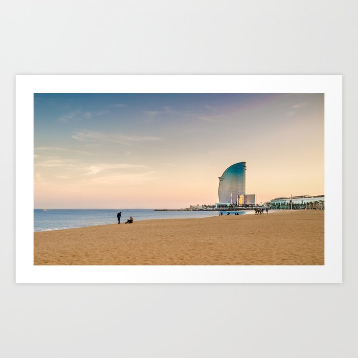 Hotel W On The Barceloneta Beach Barcelona Spain Art Print By Sumit4allphotography