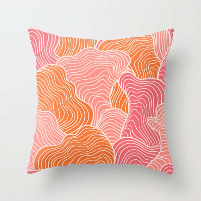 Coral Reefs Abstract - Pink & Orange Throw Pillow