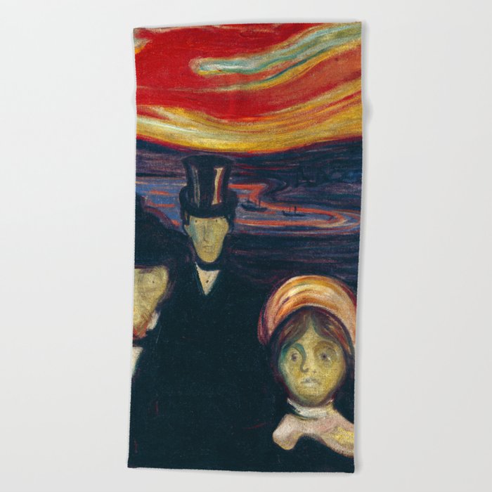 Edvard Munch - Anxiety Beach Towel