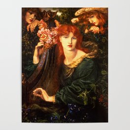 The Garlanded Woman by Dante Gabriel Rossetti Poster