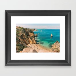 Beach Aerial in Portugal Framed Art Print