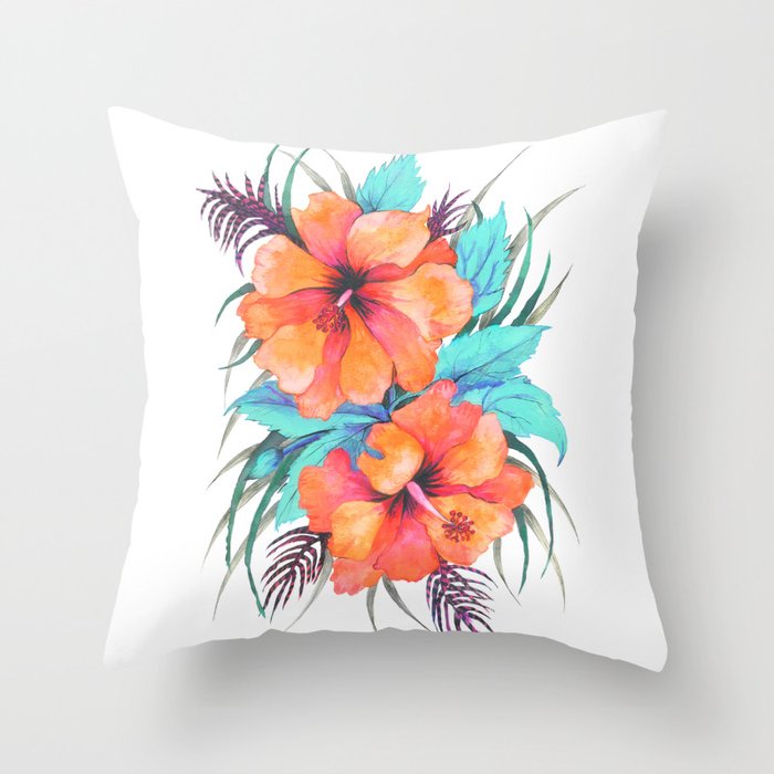 Hibiscus throw pillows on sale