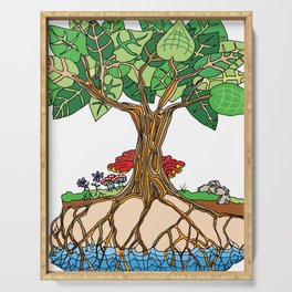 Trees Drink from the Water Table - Environmental Art Serving Tray