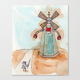 Oh, No! It's Mecha-Windmill! Canvas Print