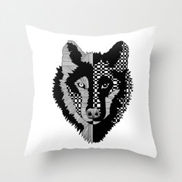 Abstract Wolf Throw Pillow