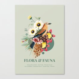 Flora and Fauna with Young Roller Canvas Print