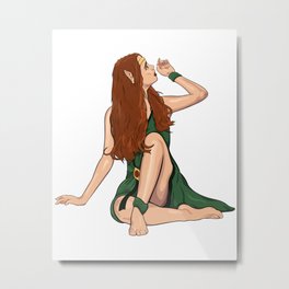 Cartoon young elven girl Metal Print | Ginger, Legs, Drawing, Illustration, Character, Role, Fantasy, Young, Hair, Person 