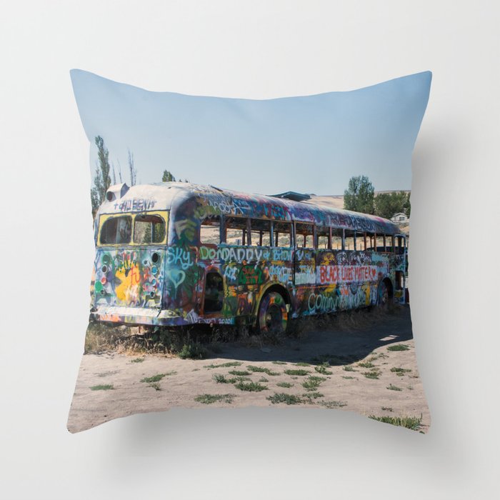 Black Lives Matter - Graffiti Bus Throw Pillow