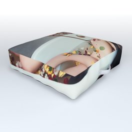 Rose Petals and Redheads, Bathtub female form photograph / photography Outdoor Floor Cushion