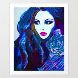 Blue Lady Art Prints For Any Decor Style Society6