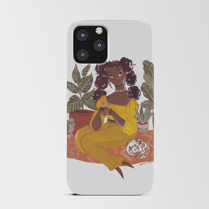 Girl and her cat iPhone Card Case