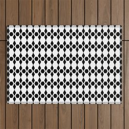Black and White Honeycomb Pattern Outdoor Rug
