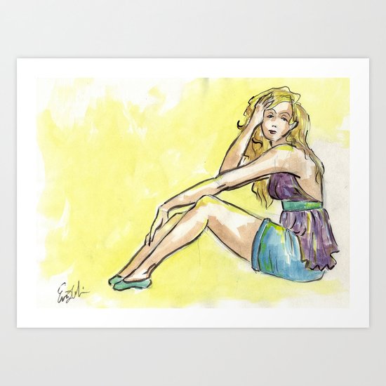 Yellow Girl Art Print