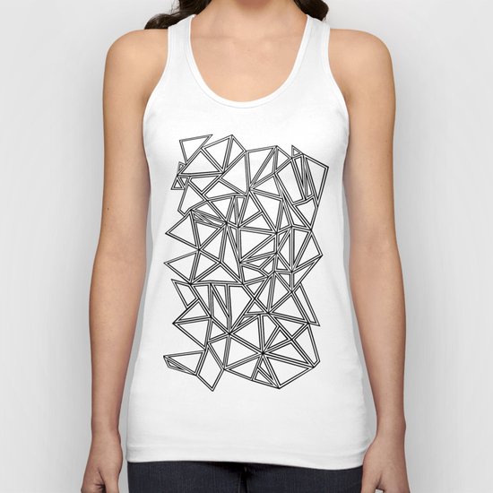 Abstract New Black on White Unisex Tank Top