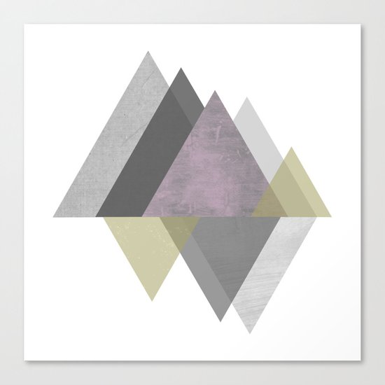 To the Mountains I Must Go, Abstract Geometric Art Canvas Print