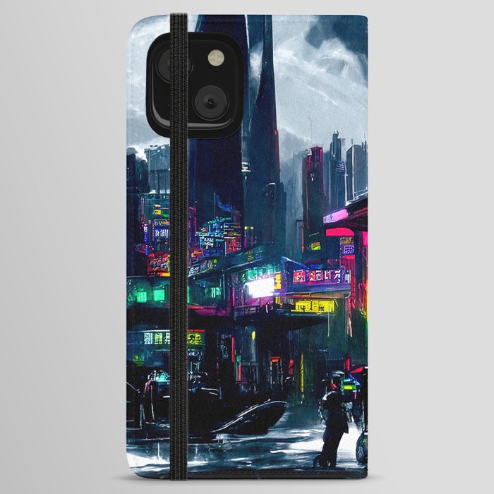 Postcards from the Future - Neon City iPhone Wallet Case