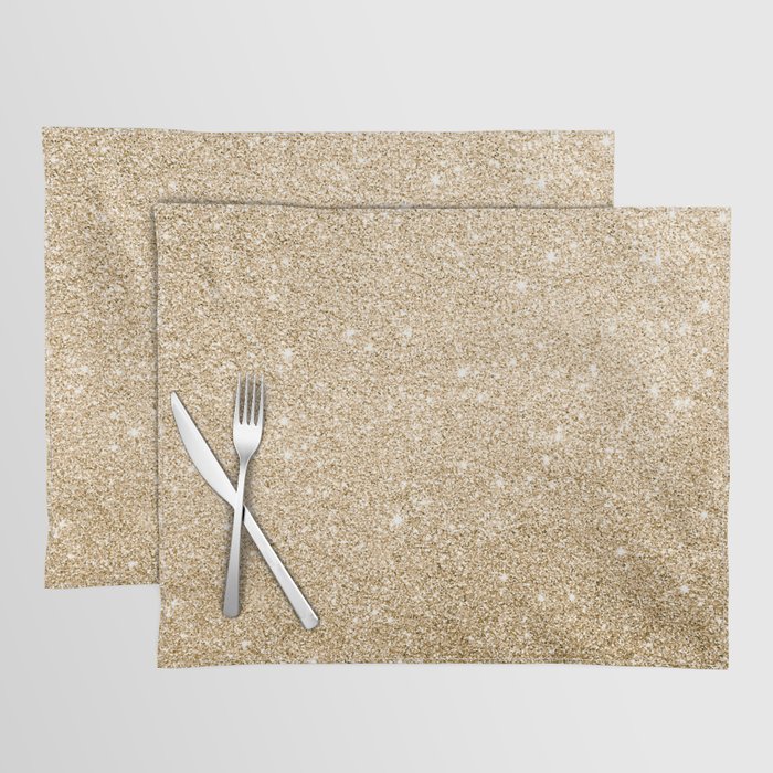Modern abstract elegant chic gold glitter Placemat by Pink Water