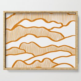 Abstract mountains line 5 Serving Tray